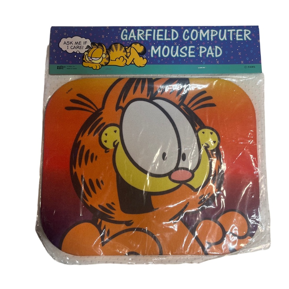 Vintage Garfield Computer Mouse Pad New in Package Ask Me If I Care Retro 90s